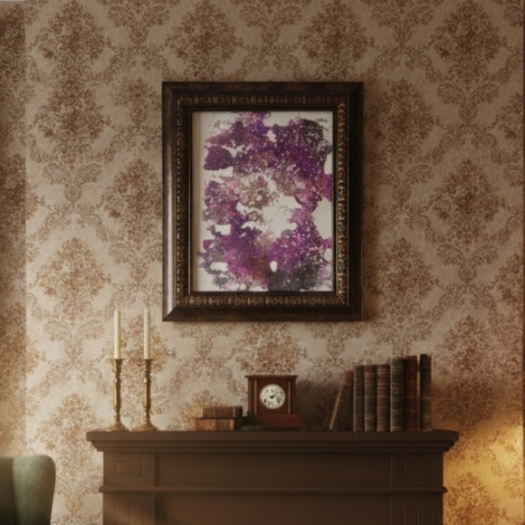 Hand Crafted Other - HANDCRAFTED Antique Bronze Frame Painting HANDPAINTED Abstract Art Wall Decor